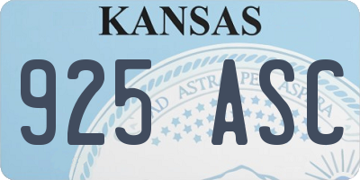 KS license plate 925ASC