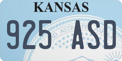 KS license plate 925ASD