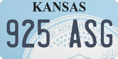 KS license plate 925ASG