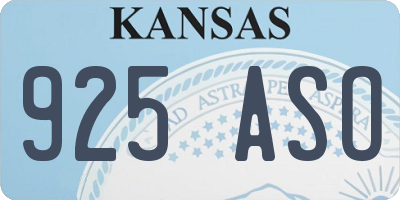KS license plate 925ASO