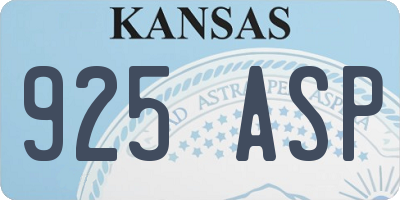 KS license plate 925ASP