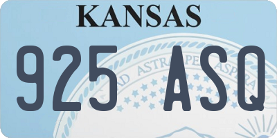 KS license plate 925ASQ