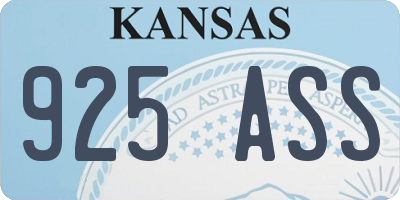 KS license plate 925ASS
