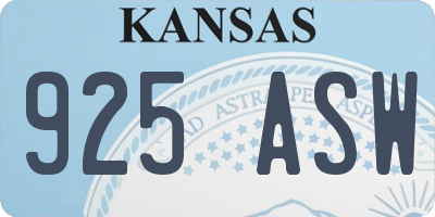KS license plate 925ASW