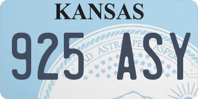 KS license plate 925ASY
