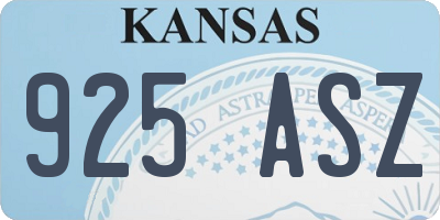 KS license plate 925ASZ