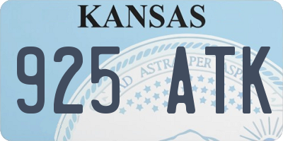 KS license plate 925ATK