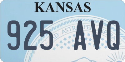 KS license plate 925AVQ