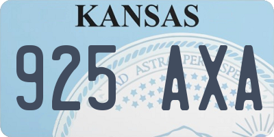 KS license plate 925AXA
