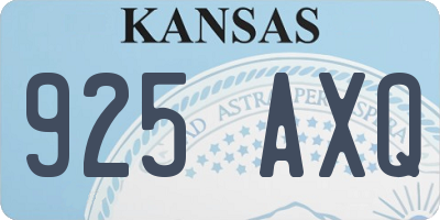 KS license plate 925AXQ