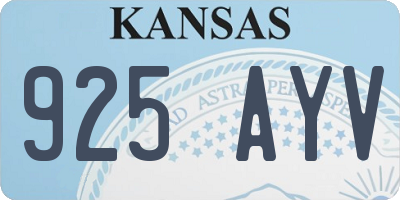 KS license plate 925AYV