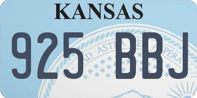 KS license plate 925BBJ