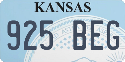 KS license plate 925BEG