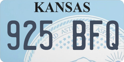 KS license plate 925BFQ