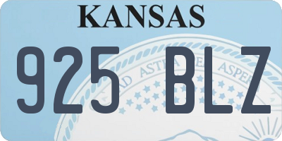 KS license plate 925BLZ