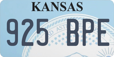 KS license plate 925BPE
