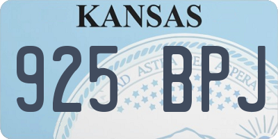 KS license plate 925BPJ