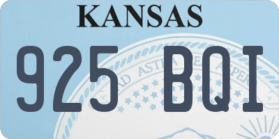 KS license plate 925BQI