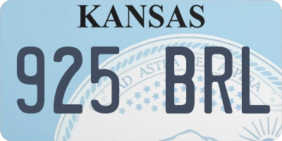 KS license plate 925BRL
