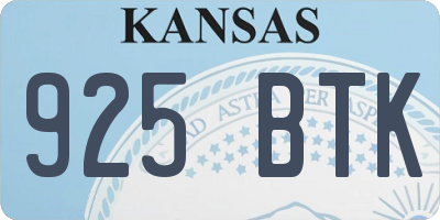 KS license plate 925BTK
