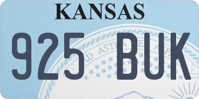 KS license plate 925BUK