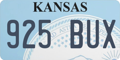 KS license plate 925BUX