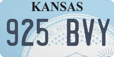 KS license plate 925BVY