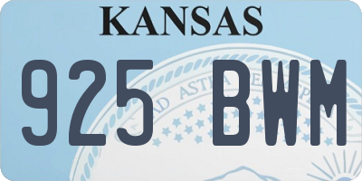 KS license plate 925BWM