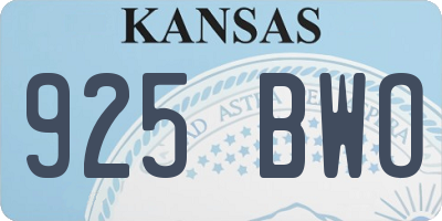 KS license plate 925BWO