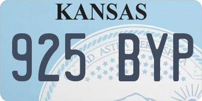 KS license plate 925BYP