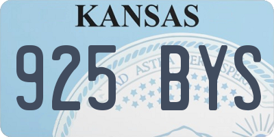 KS license plate 925BYS