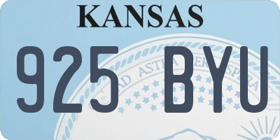 KS license plate 925BYU