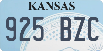 KS license plate 925BZC