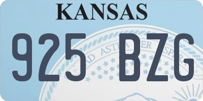 KS license plate 925BZG