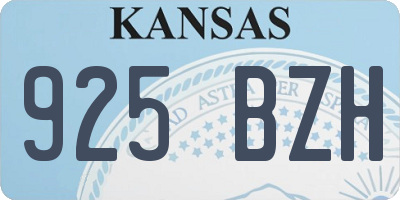 KS license plate 925BZH