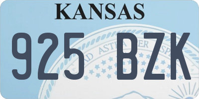 KS license plate 925BZK