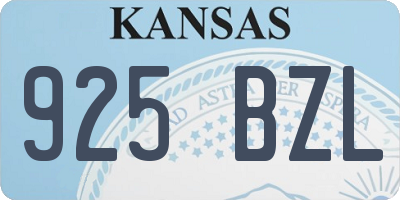 KS license plate 925BZL