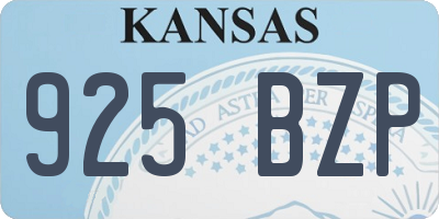KS license plate 925BZP