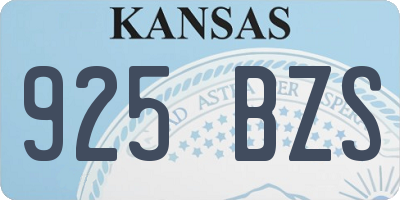 KS license plate 925BZS