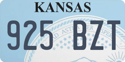 KS license plate 925BZT