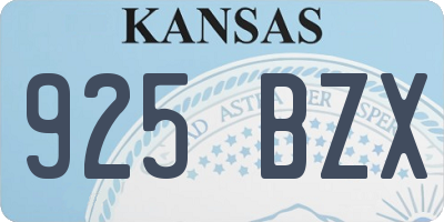 KS license plate 925BZX