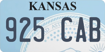 KS license plate 925CAB