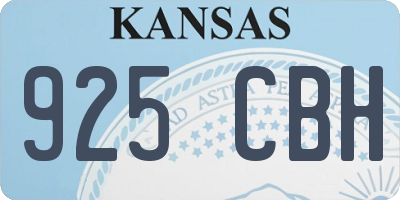 KS license plate 925CBH