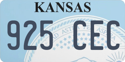 KS license plate 925CEC