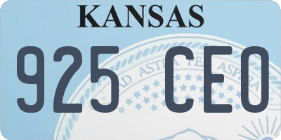 KS license plate 925CEO