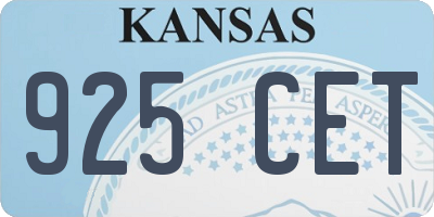 KS license plate 925CET