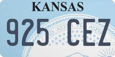 KS license plate 925CEZ