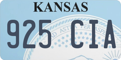 KS license plate 925CIA