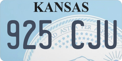 KS license plate 925CJU