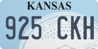 KS license plate 925CKH